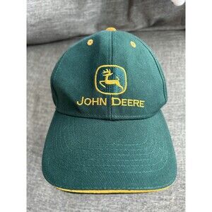 John Deere Hat Cap Strap back Green Logo Adjustable Nothing Runs Like A Deere